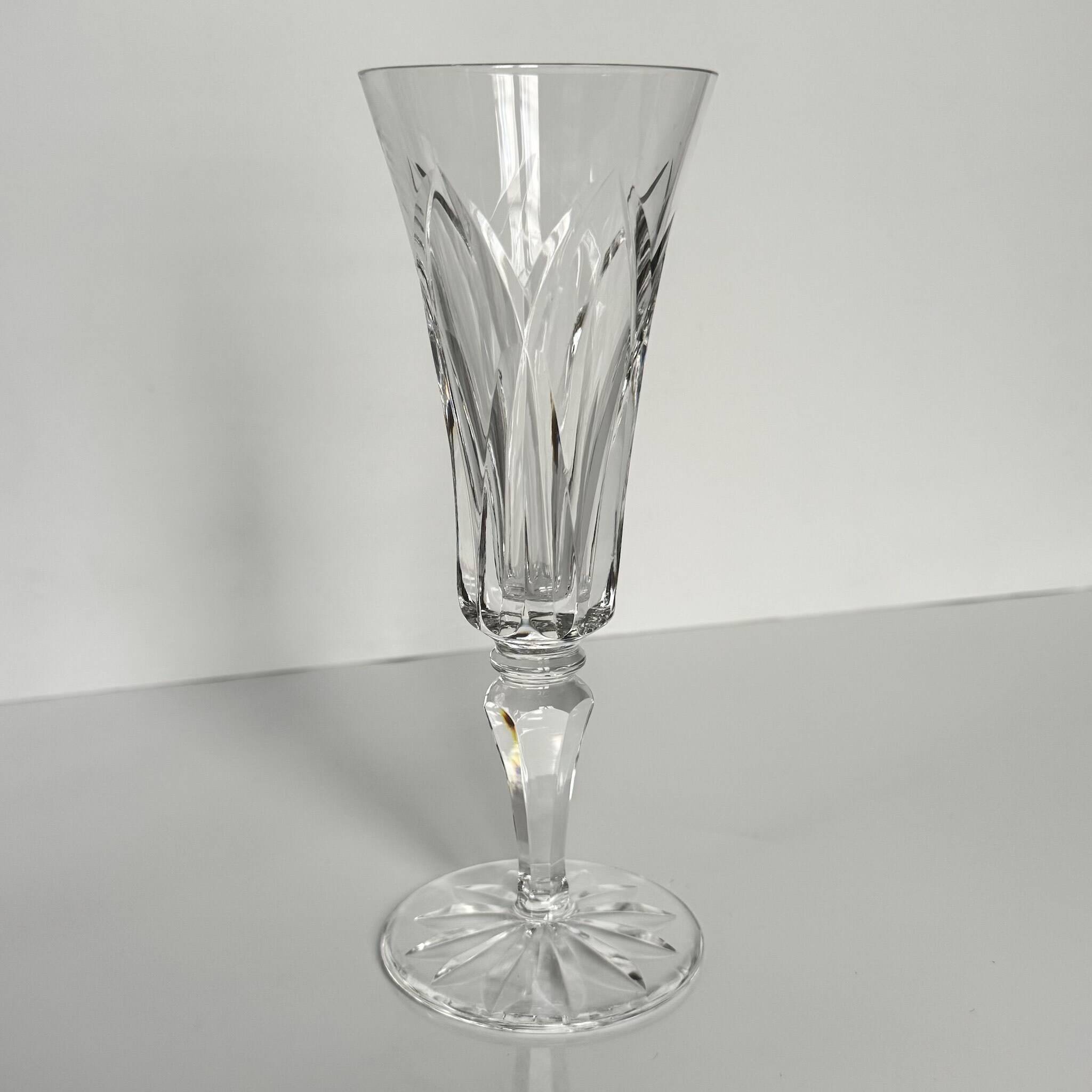 6 Saint-Louis Crystal Champagne Flutes | Camargue Model | 20th Century