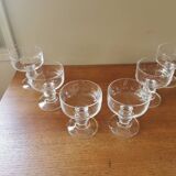Set of 6 vintage 70s crystal champagne glasses