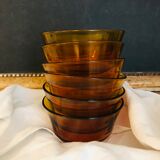 6 amber Duralex cups