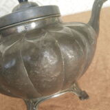 Antique Sheffield Broadhead Stamped Pewter Teapot Vintage