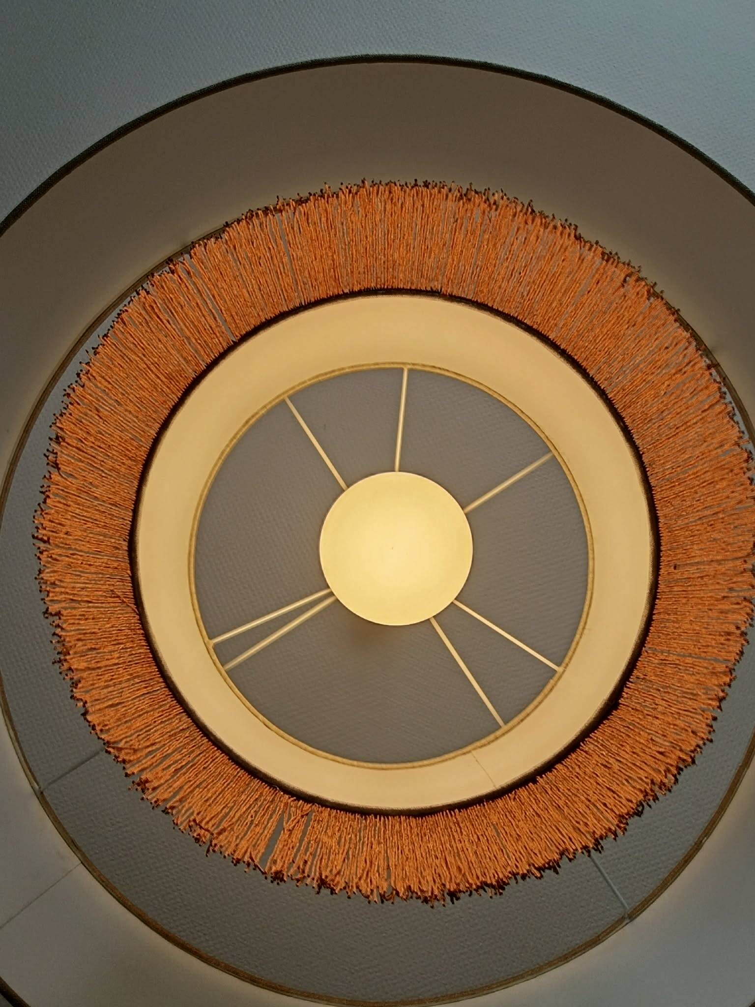 XXL fringe double lampshade suspension