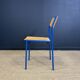 Gijs van der sluis wood chair blue majorelle legs netherlands 70s
