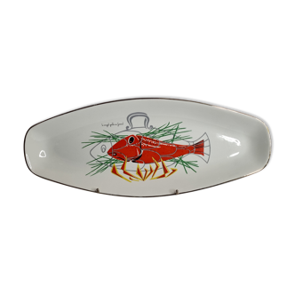 Plat à poisson vintage "mer et rivière"