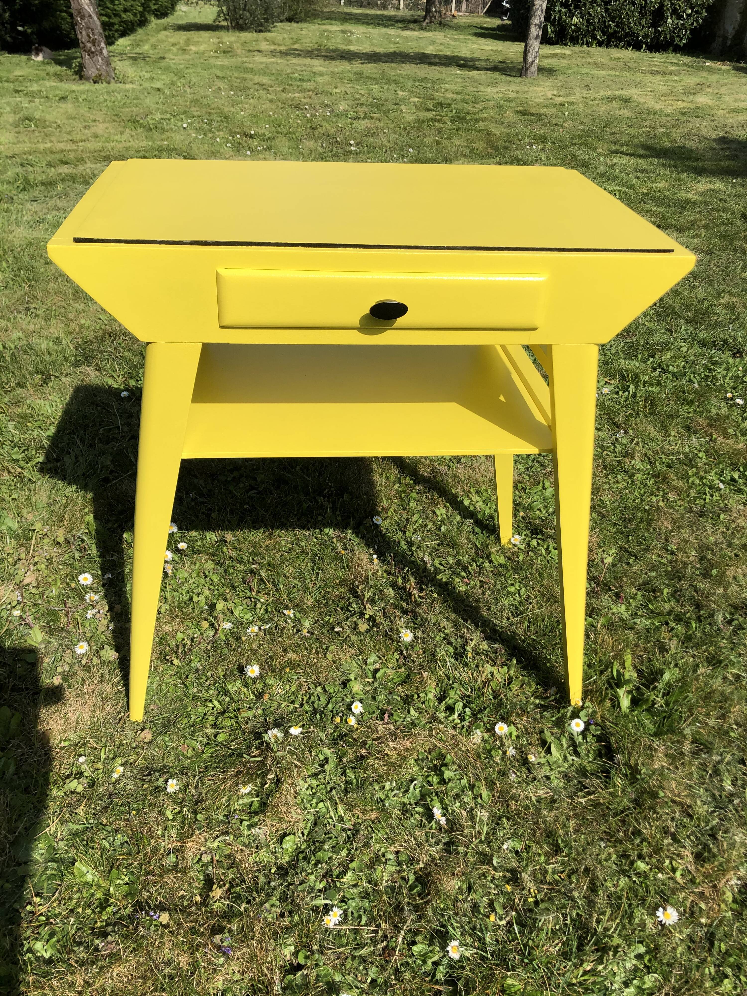 Design side table with compass feet
