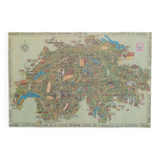 Affiche / carte des fromages en Suisse  par Otto Müller