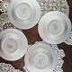 Set of 4 Table Mates soup plates – blue and pink floral design