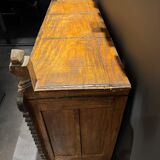 Antique wedding furniture from Rajasthan in carved wood, with inlays.