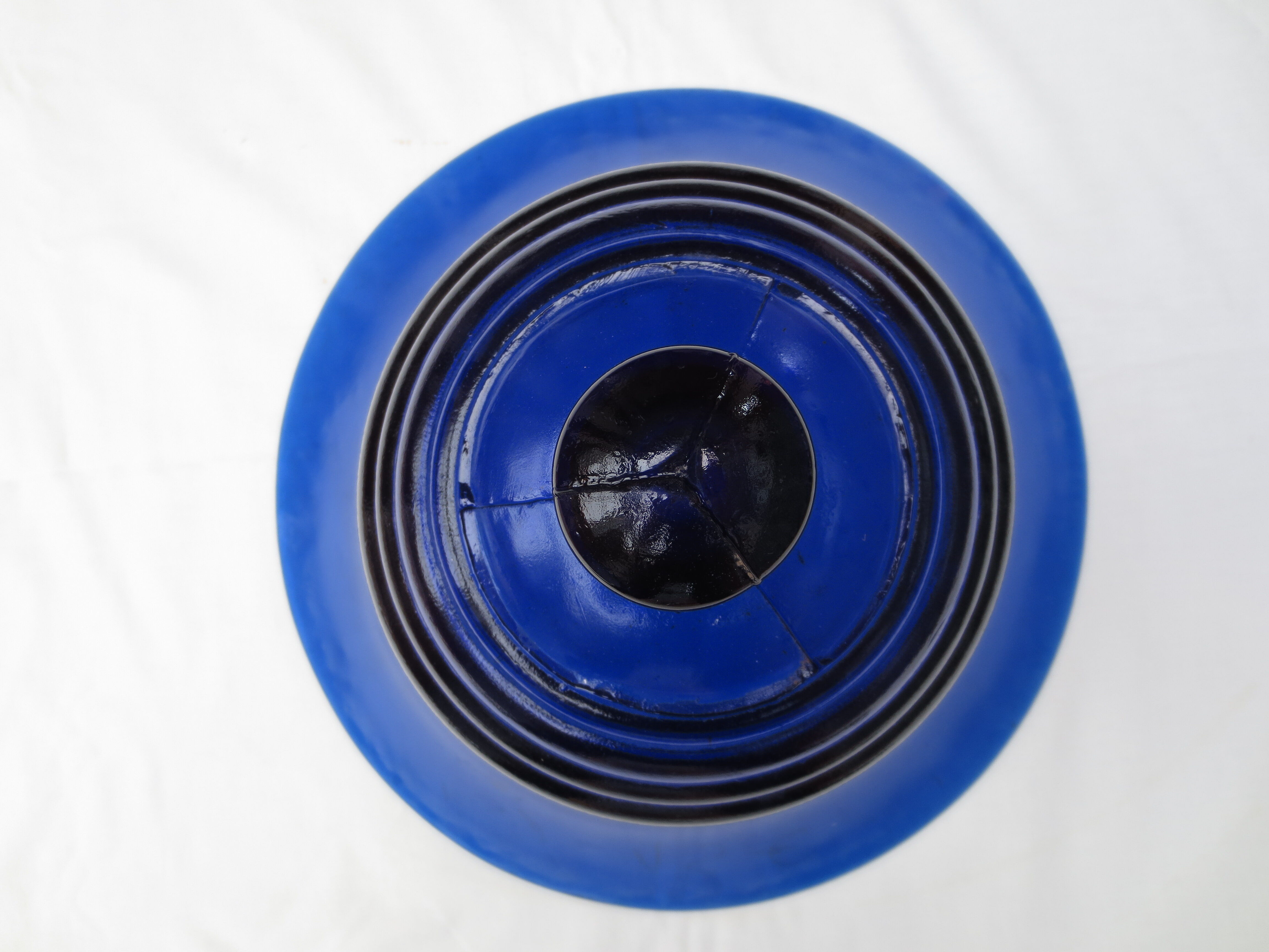 Blue cobalt glass bell