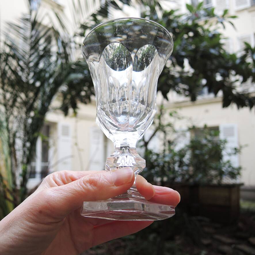 5 Metternich Style Crystal Stemmed Glasses H 13 cm