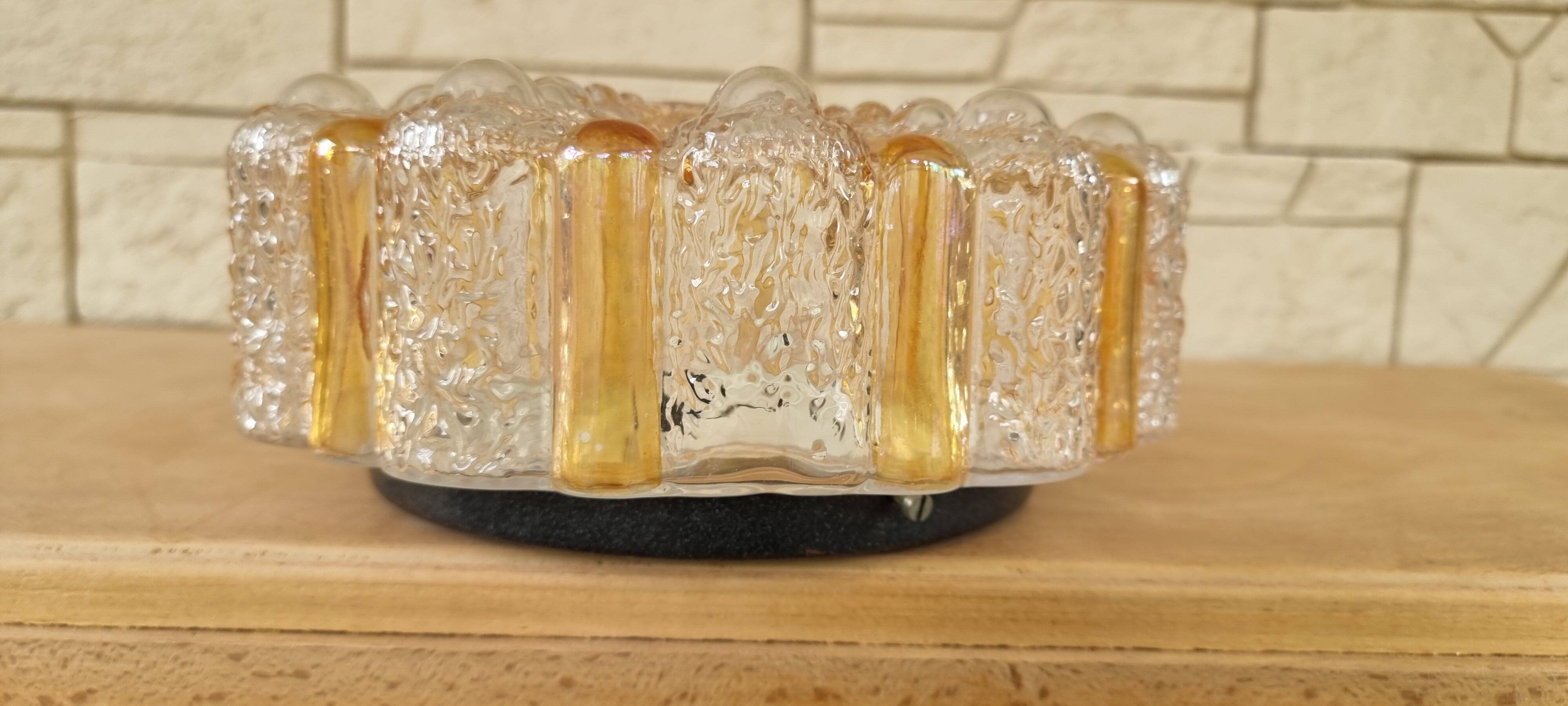 Glass ceiling light, 1970s