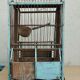 Cage à oiseaux ancienne en bois et métal