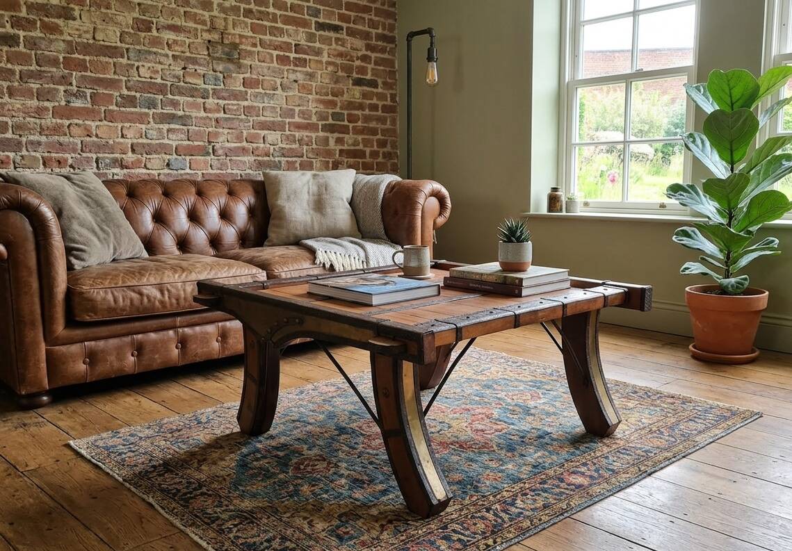 Vintage Indian coffee table "Ganga Jamuna" - Rajasthan