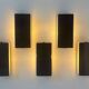 Set of 5 vintage shuttered wall lights, brown, France 1970