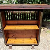 Rustic bar in neo-Gothic wrought iron oak.