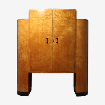 Art Deco cocktail cabinet in sycamore c1930