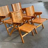Vintage set of four Rex Plywood folding chairs by Niko Kralj design 1950