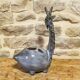 Zoomorphic glazed ceramic flower holder by Jean-Claude Raybaud