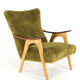 Two tone doodle armchair 'Wing'  fully restored unique upholstery wingback