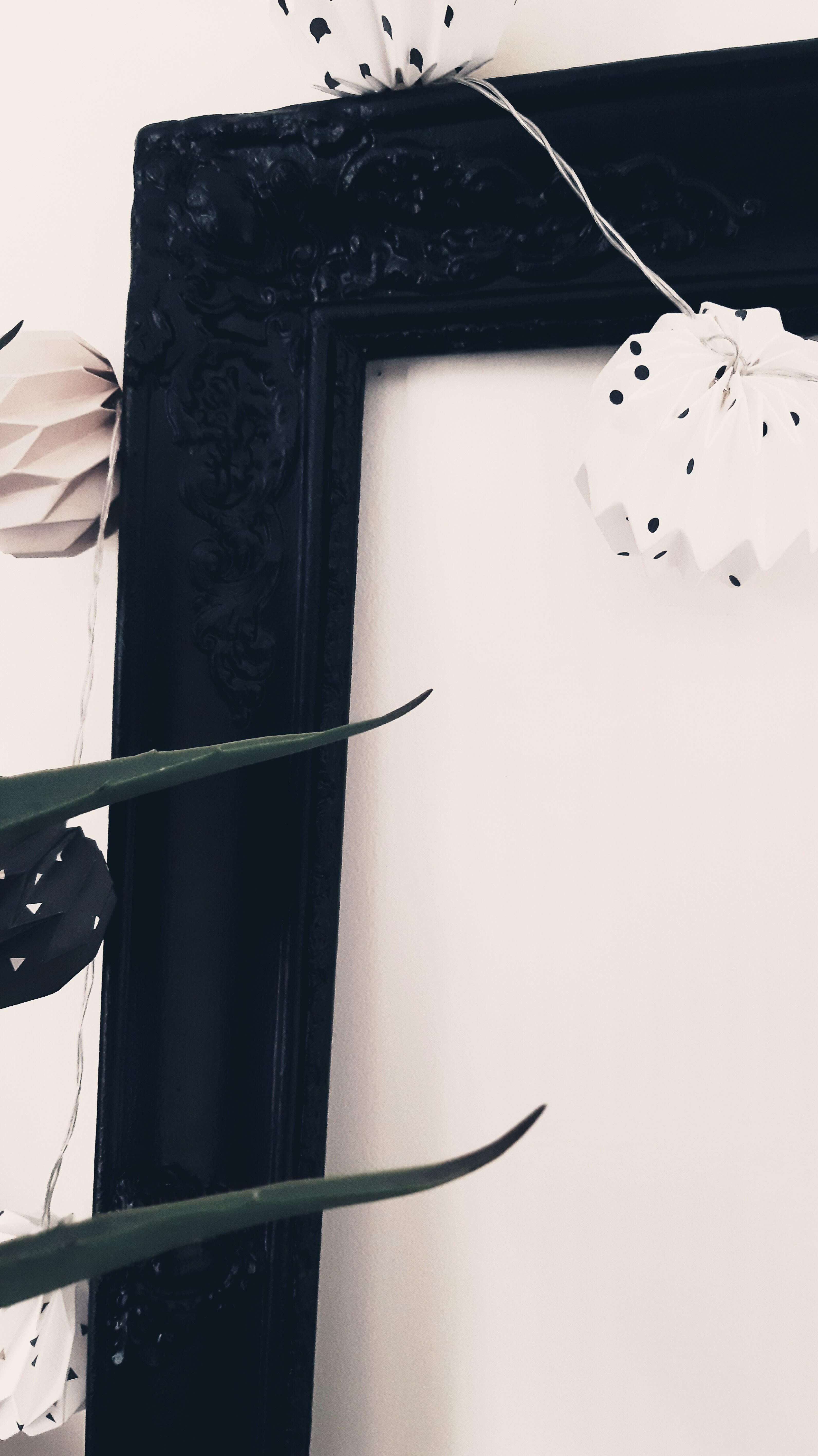 Black carved old frame