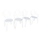 Set of 4 wrought iron garden chairs