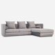 Corner sofa MALMO silver velour, Scandinavian design