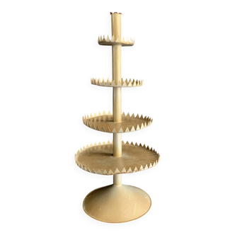 Large handmade sheet metal tiered display stand, 19th century