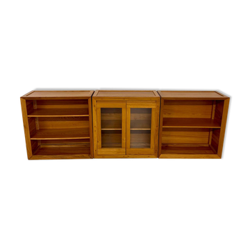 Modular sideboard Ateliers Chauvin solid wood 70s design