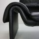 Canapé De Sede en cuir noir, design sculptural, Suisse