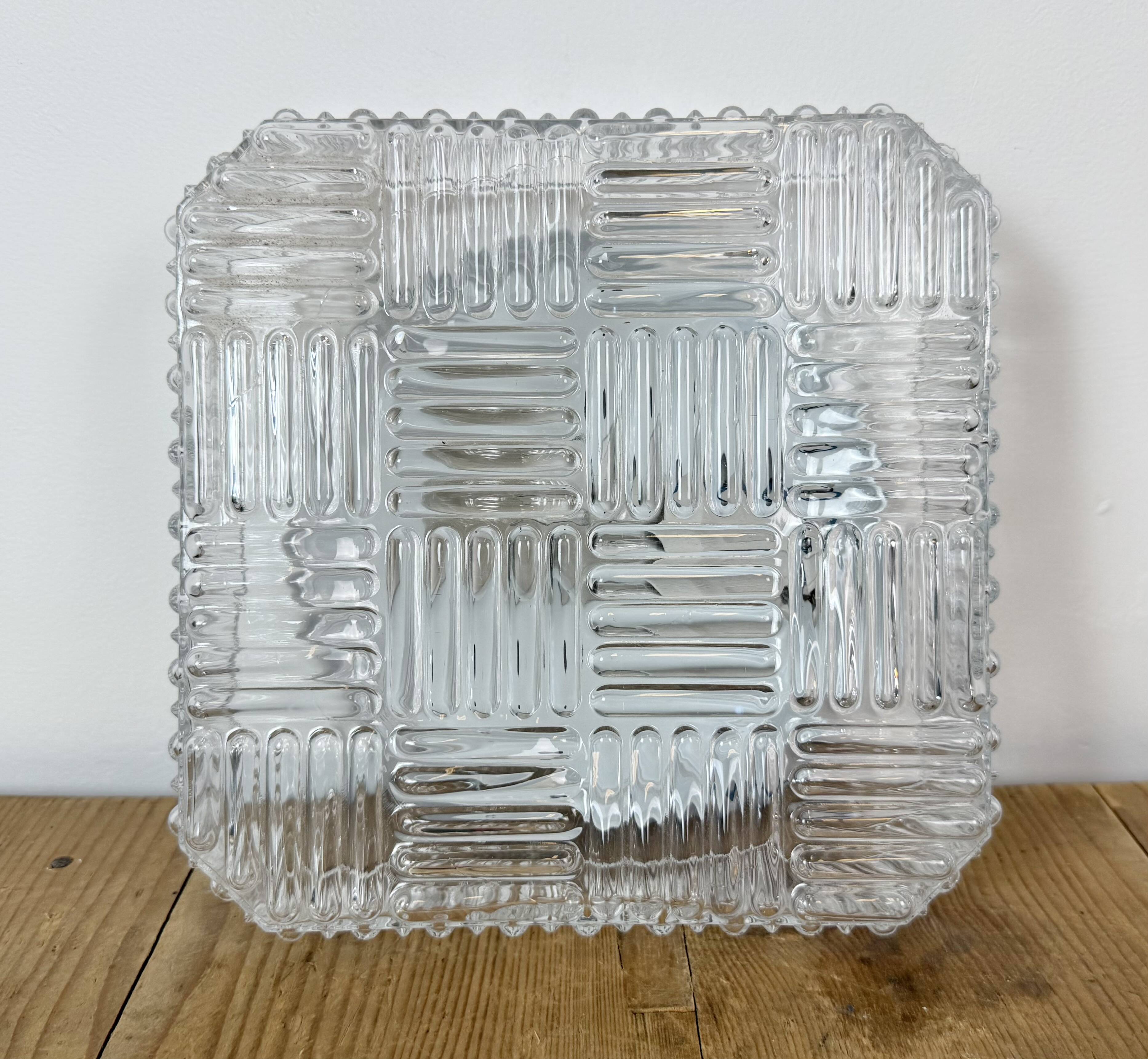 Vintage Glass Wall or Ceiling Light, 1970s