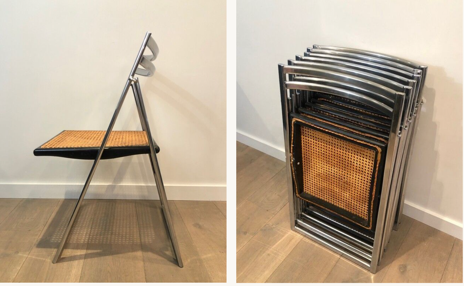 Suite of 6 folding chairs