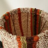 Vintage table lamp in wood and knitted wool
