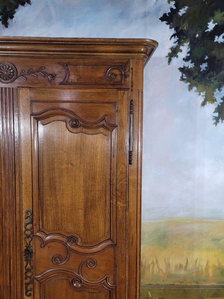Small Louis XV wardrobe in solid oak