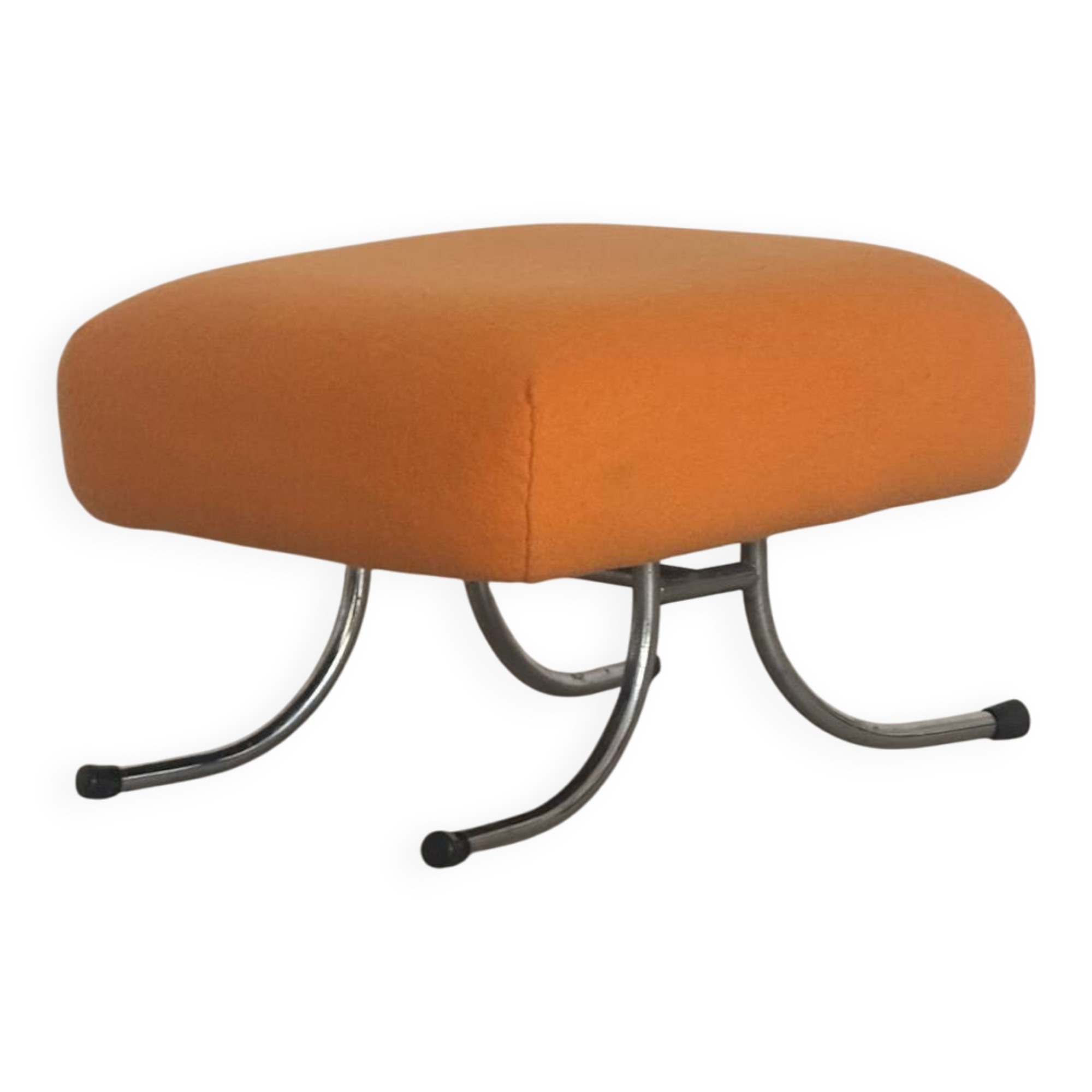 Vintage orange pouf 1970