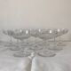 Set of 9 antique champagne glasses in engraved glass