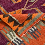 4x12 Kilim Multicolor Rare Size Pattern Kilim Rug, 113x364Cm
