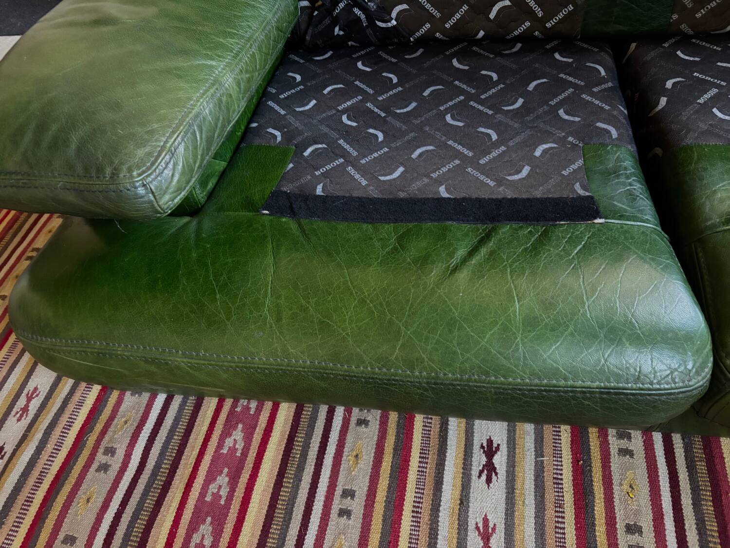 RocheBobois green sofa