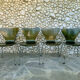 Suite of 4 chairs 3107 olive color, series 7 Arne Jacobsen for Fritz Hansen 1978