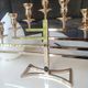 Large Aulica Menorah/Jewish Candlestick with 9 lights. In gold-plated metal.