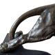 Bronze patinated panther on a black marble base – French work from the 20th century.