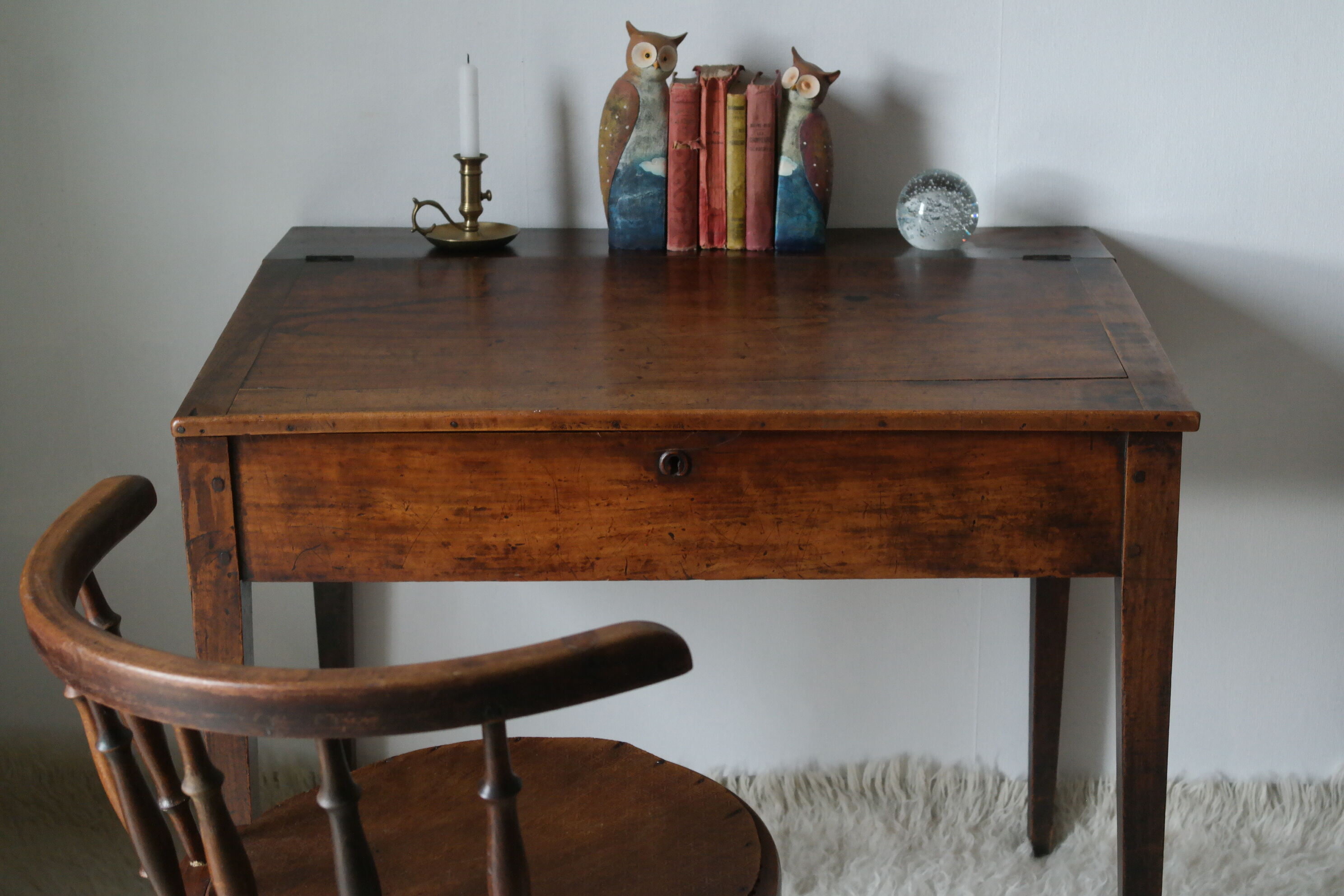 Old desk in walnut school master