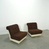 Fauteuil de l'ère spatiale marron avec plastique