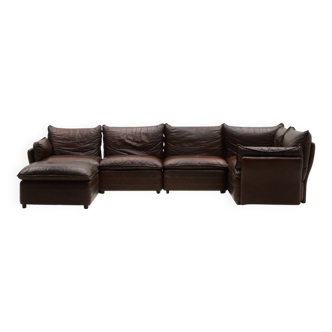 Grand canapé modulable en cuir, années 1970, Allemagne