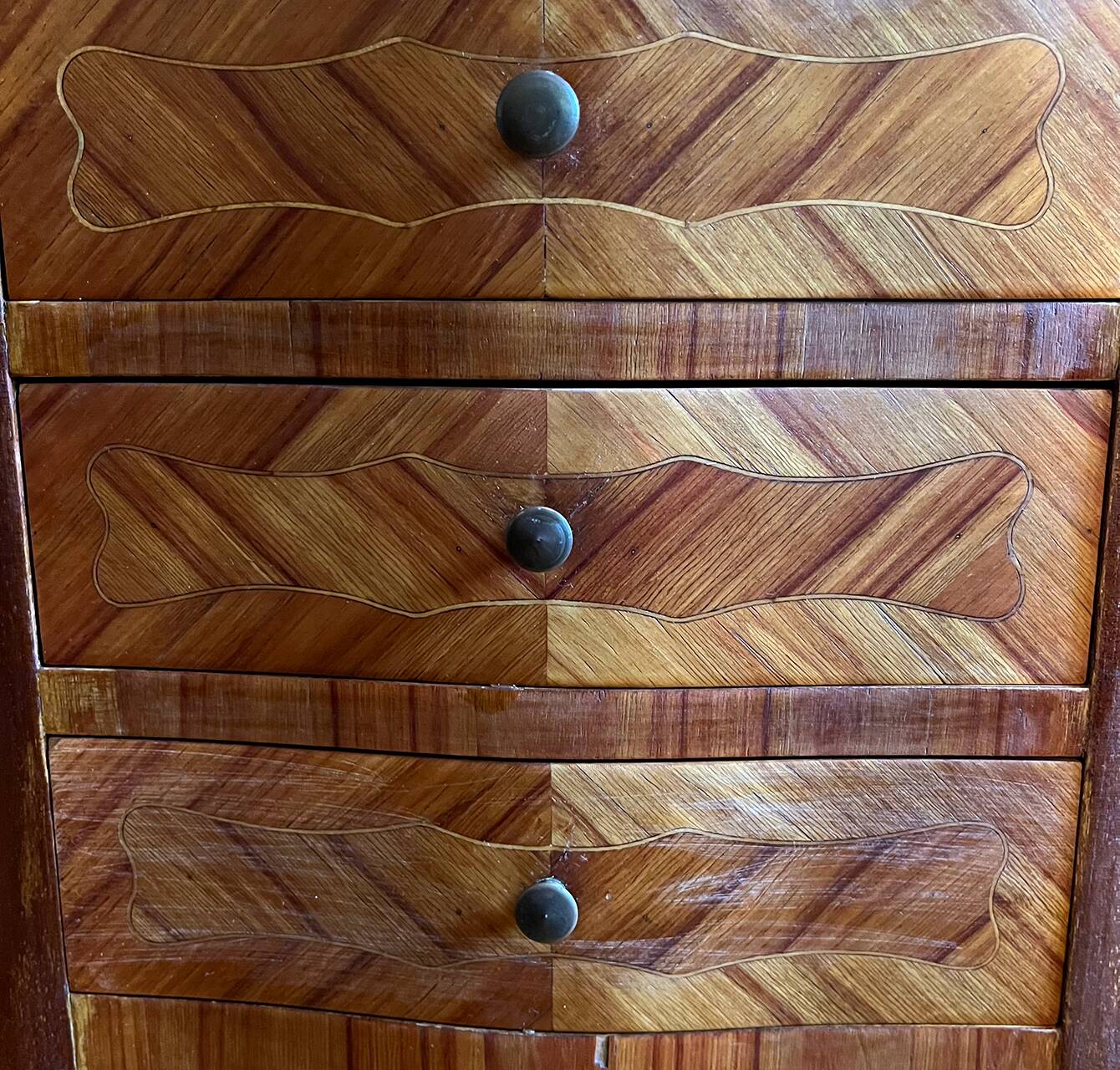 Inlaid bedside table