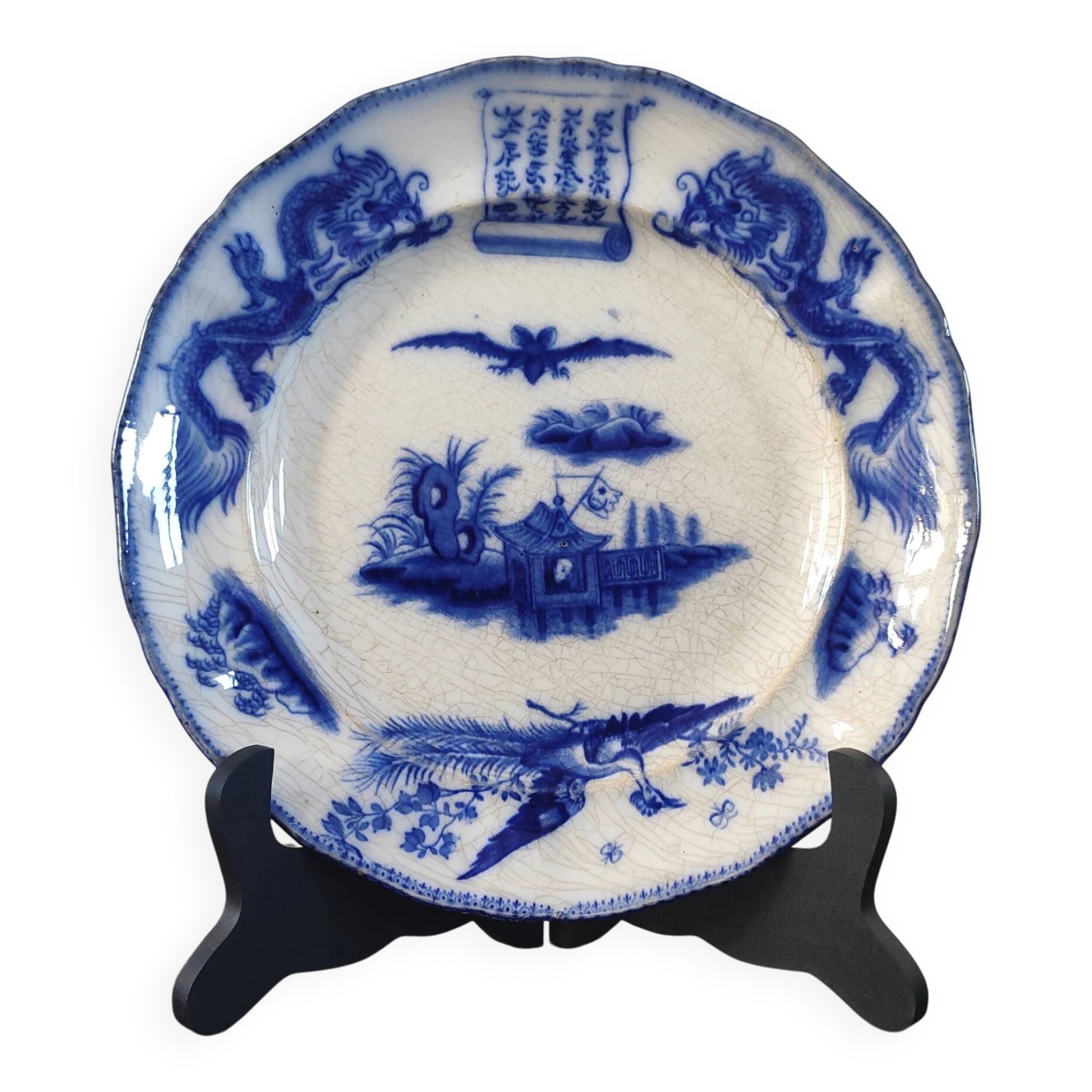 Vintage plate in fine earthenware