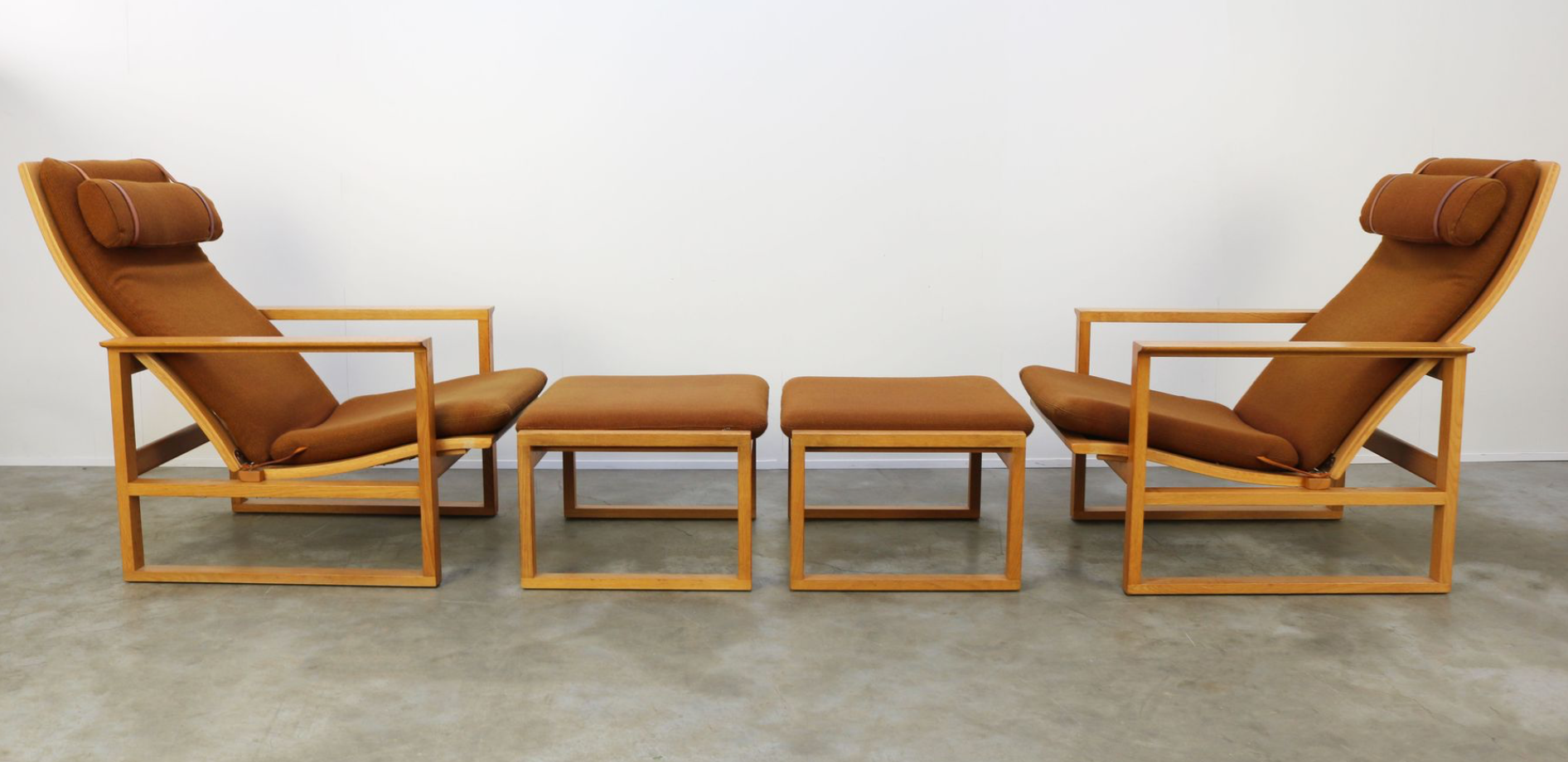 Fauteuils modèle 2254  avec ottomanes par Børge Mogensen pour Fredericia