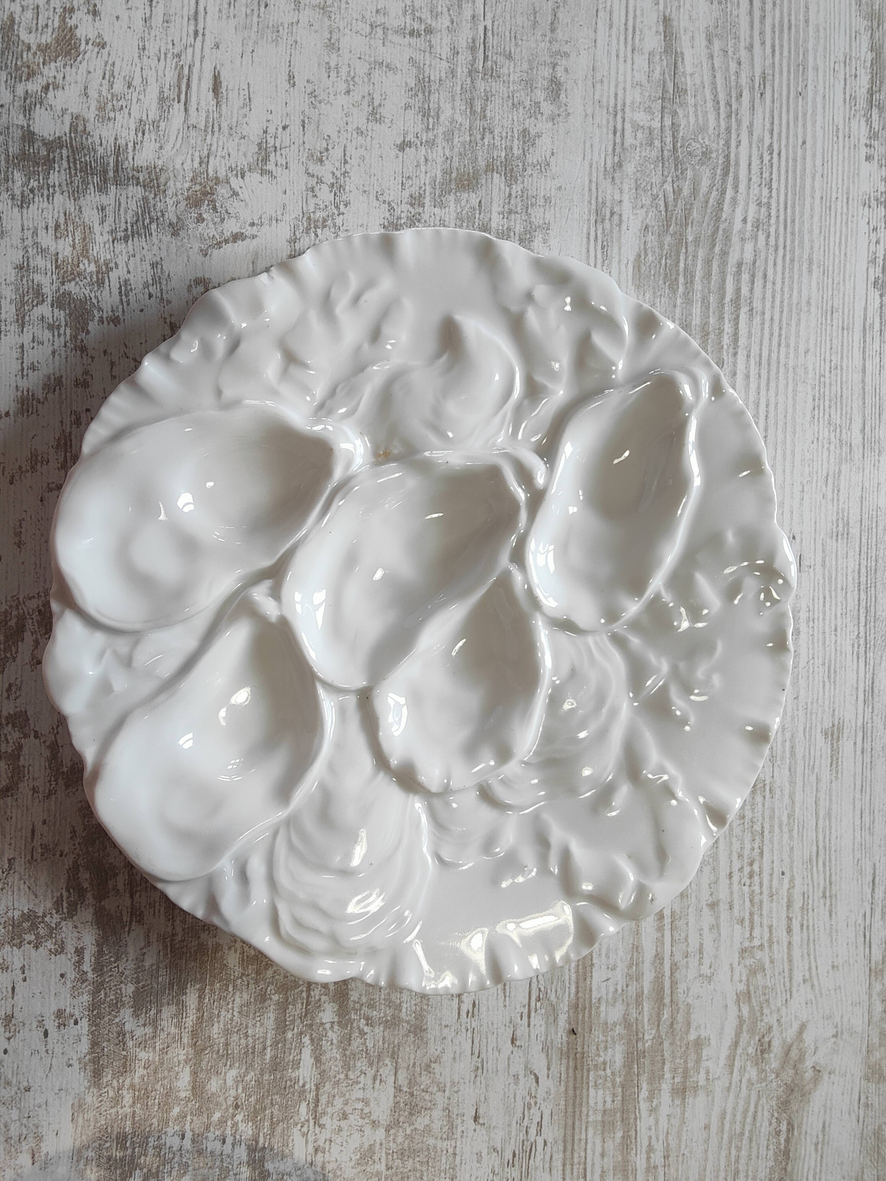 Oyster plate 19th century porcelain Haviland & Co Limoges France