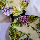 2 vintage slip dessert plates