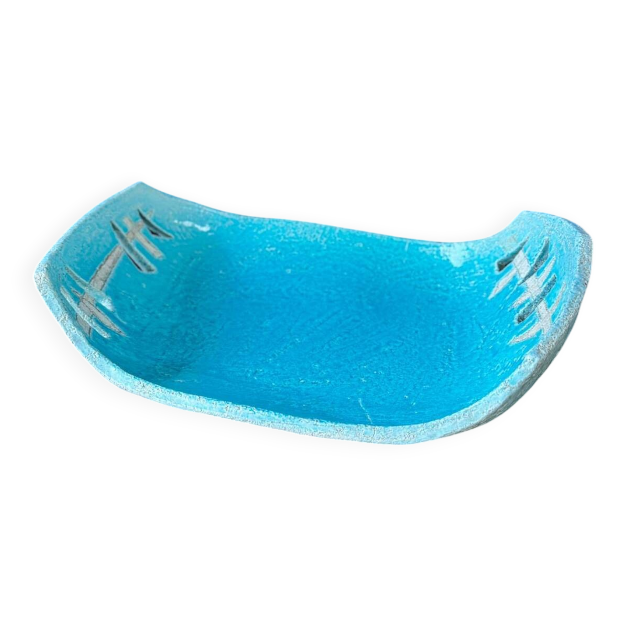 Large fruit bowl / centrepiece in glazed ceramic from the 1970s.