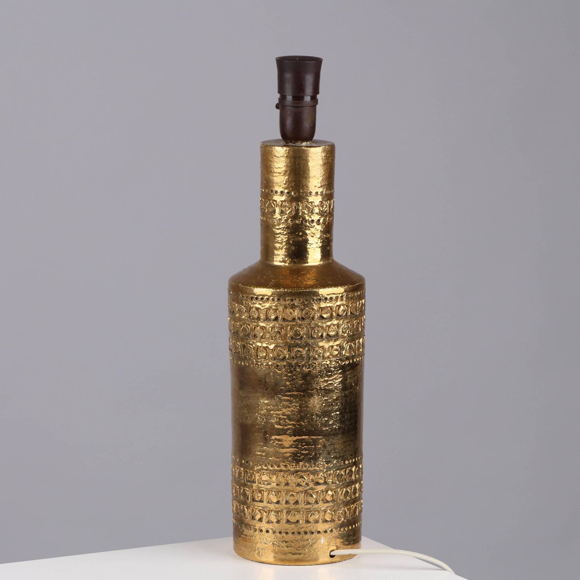Gold lamp by Bitossi by Aldo Londi Sweden 1960