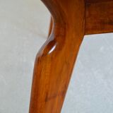 Italian dining table with sculptural beech base and pink marble, 1950s